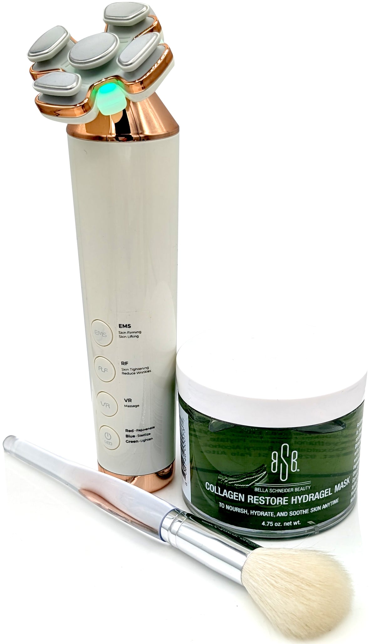FIT FACE EMS, RF & LED Device + Collagen Hydragel + Brush Set