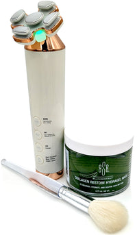 FIT FACE EMS, RF & LED Device + Collagen Hydragel + Brush Set